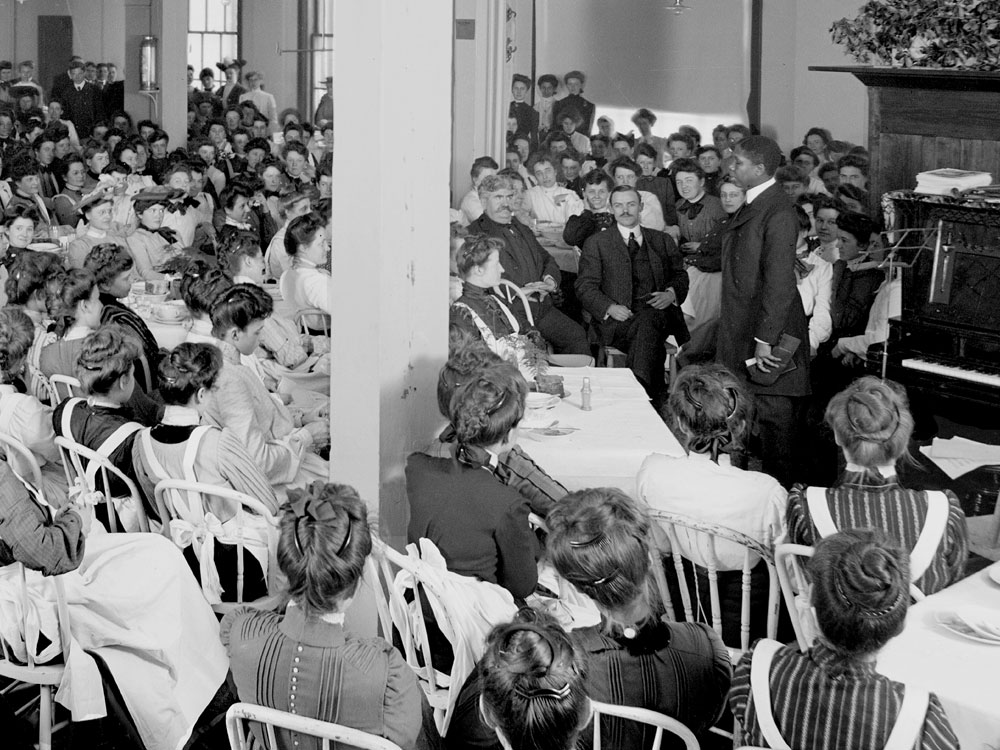 Paul reciting in the NCR dining room