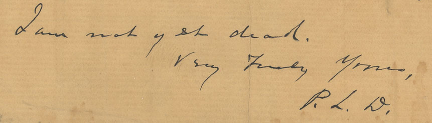 Paul's signature in letter to Du Bois