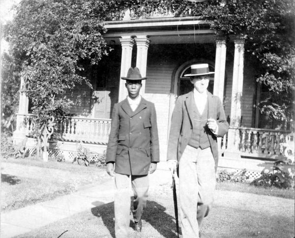 Paul Laurence Dunbar and Mr. Whack at the home of Major Pond