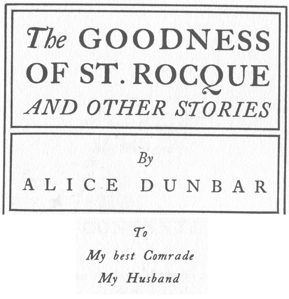 Title page of The Goodness of St. Rocque